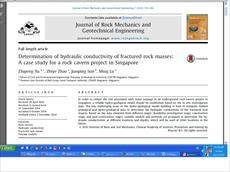 ترجمه Determination of hydraulic conductivity of fractured rock masses: A case study for a rock cave